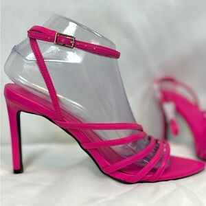 New Open Edit Pink Strappy High Heel Sandals Womens shoes / Sz 7.5